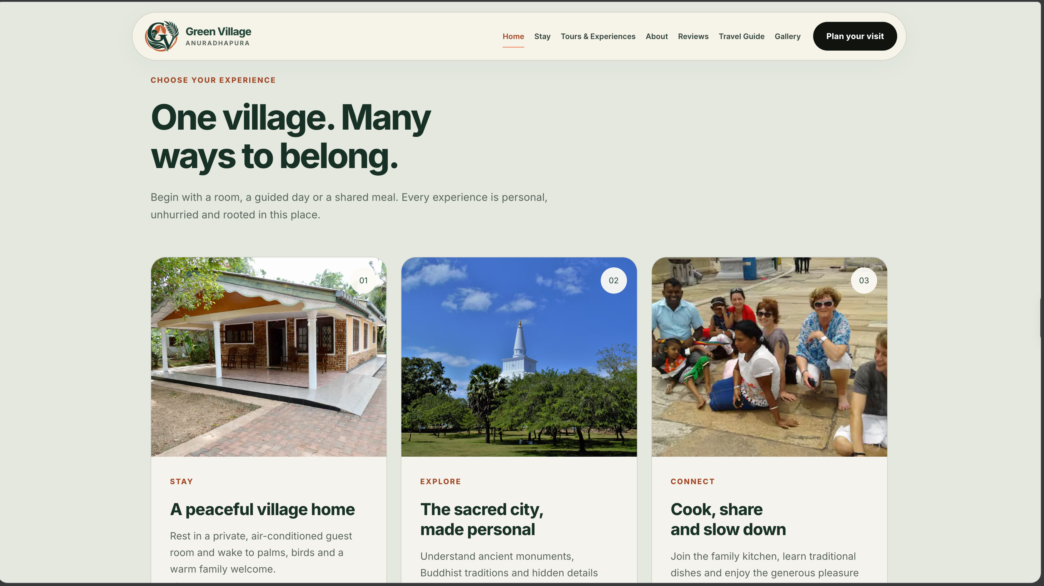 Green Village Anuradhapura website preview