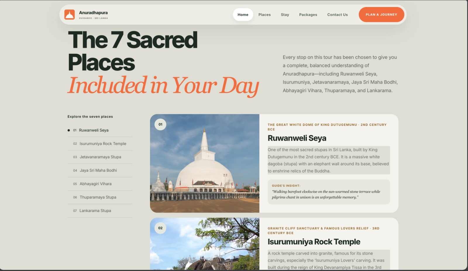Anuradhapura Guide website preview